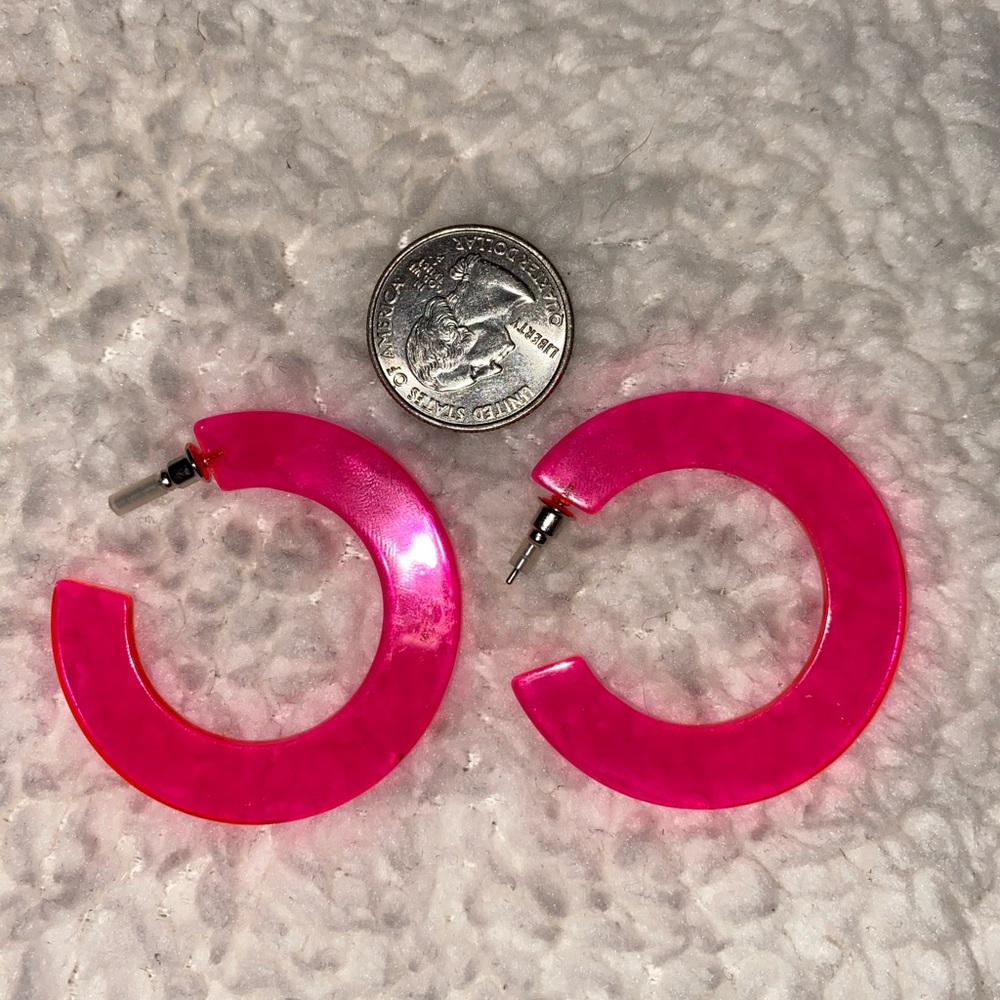 Neon Pink Earrings